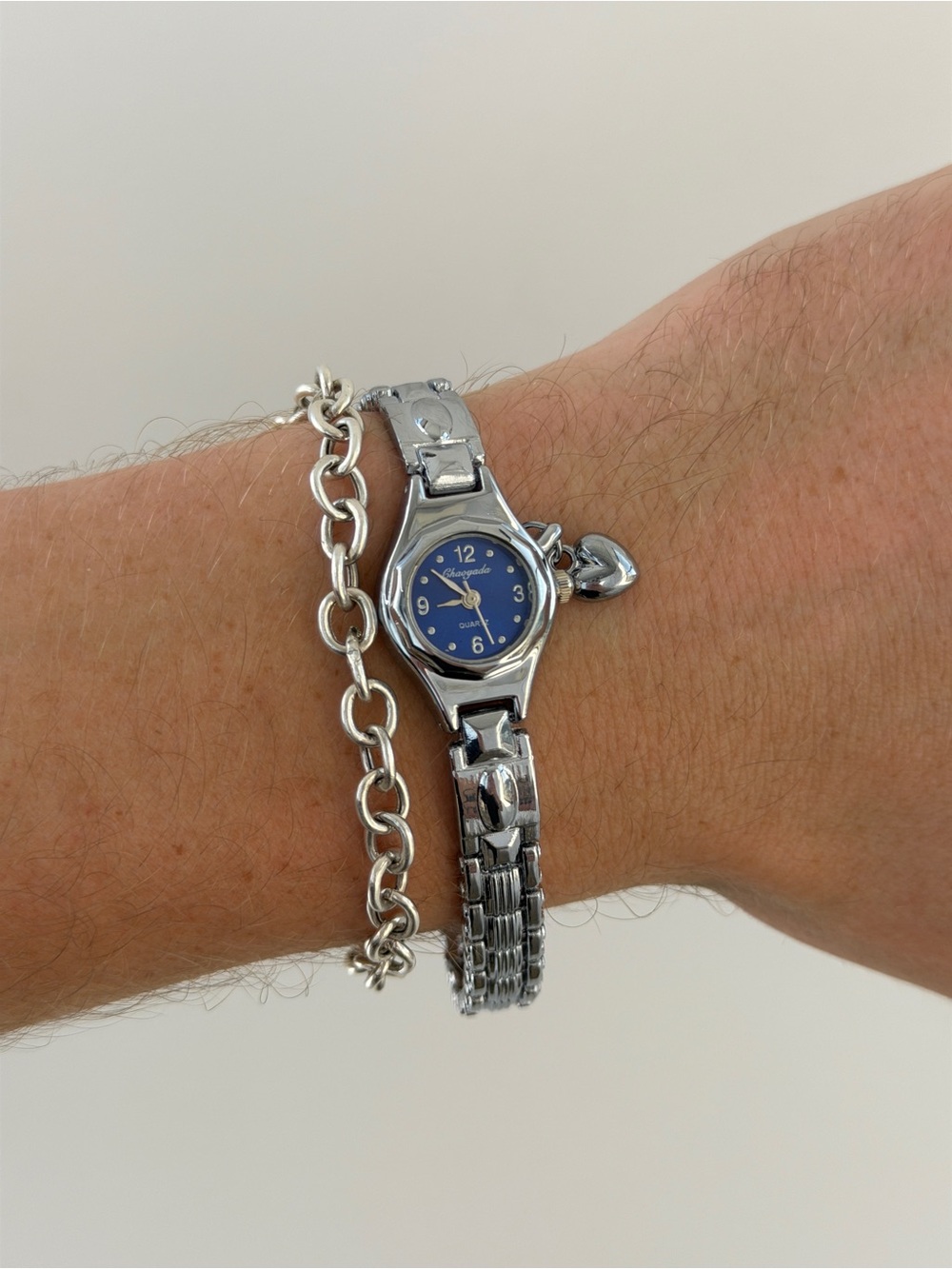 Blue Dial Silver Women's Bracelet Watch